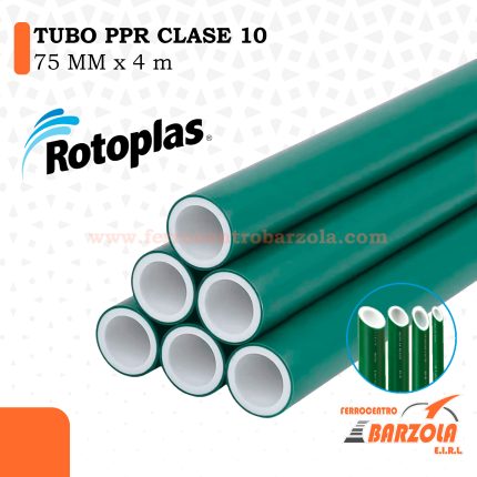 Tubo PPR 75 mm x 4m Clase 10 – ROTOPLAS