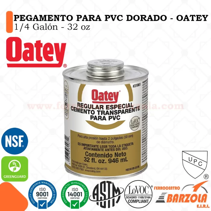Pegamento Dorado Para PVC