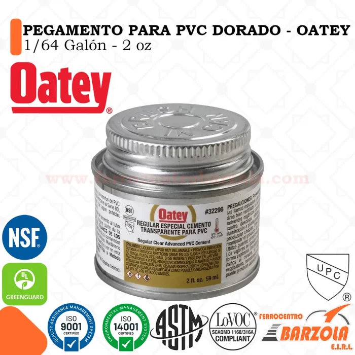 Pegamento Dorado PVC 1/64 | 2 oz - OATEY