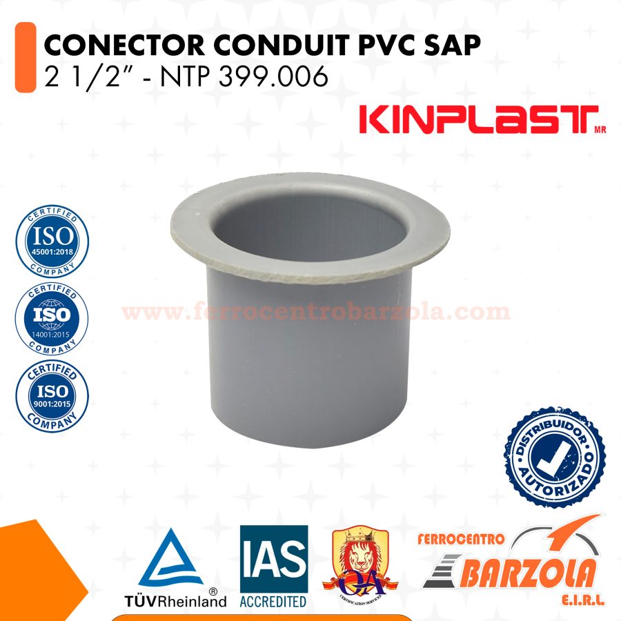 Conector Conduit PVC SAP 2 1/2″ – KINPLAST - Ferreteria