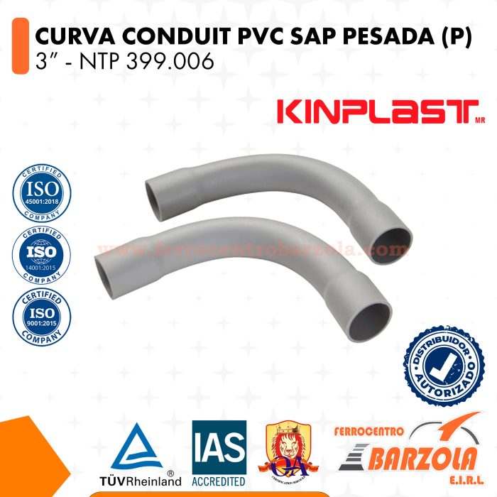Curva Conduit PVC SAP Pesada (P) 3" - KINPLAST