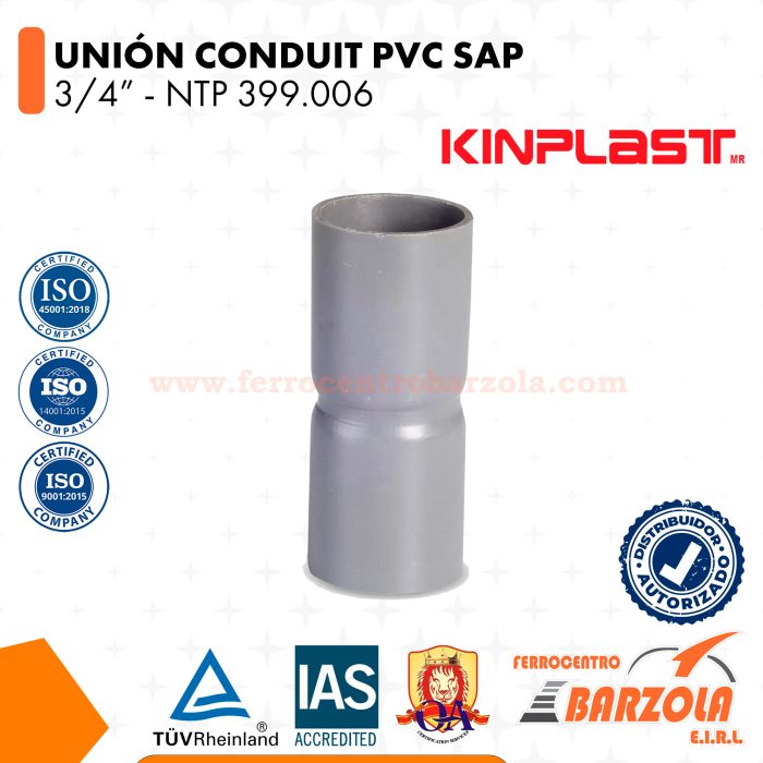 Unión Conduit PVC SAP 3/4″ – KINPLAST