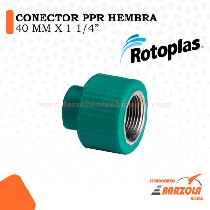 Conector PPR Hembra 40 mm x 1 1/4" - ROTOPLAS
