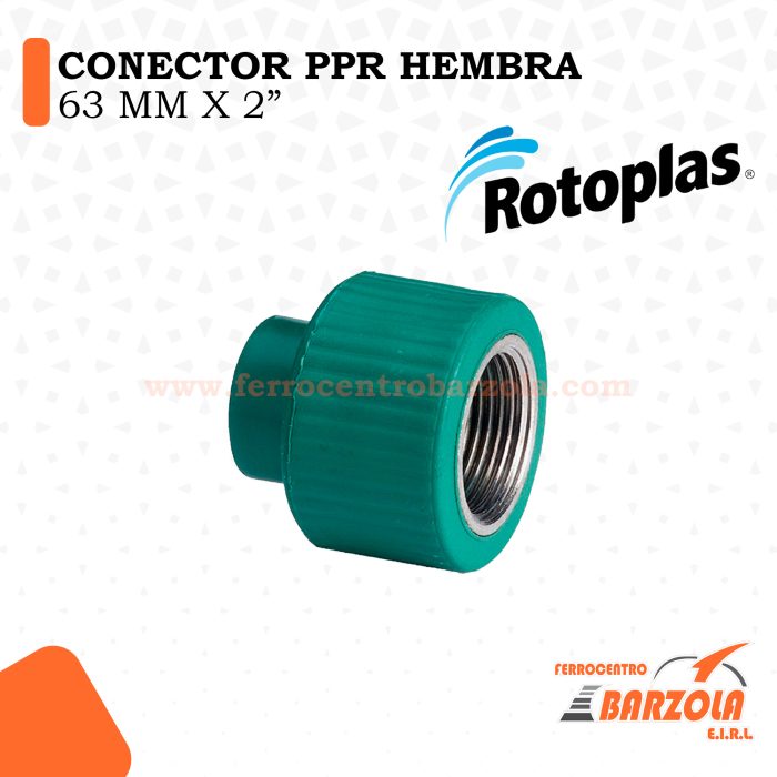 Conector PPR Hembra 63 mm x 2" - ROTOPLAS