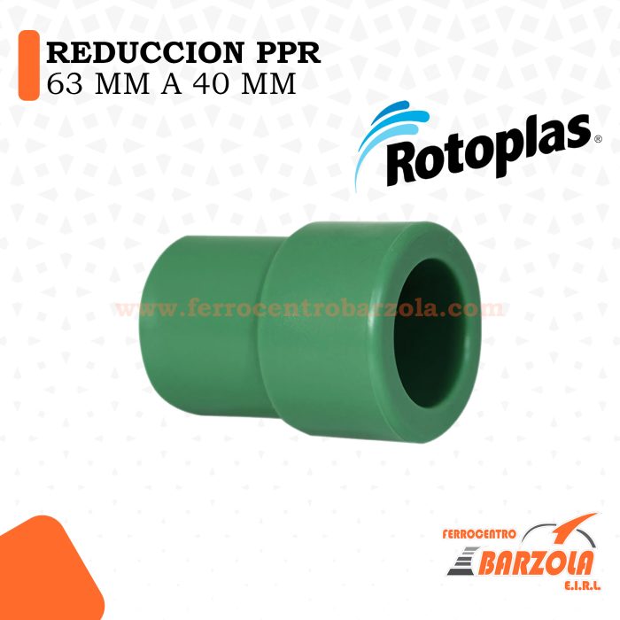Reducción PPR 63 x 40 mm - ROTOPLAS