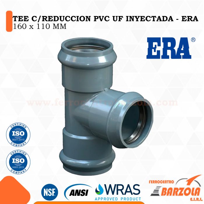 Tee PVC UF Inyectado con Reducción 160 x 110 mm - ERA