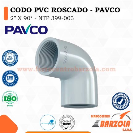 Codo PVC con Rosca 2" X 90°- NTP 399-003 - PAVCO