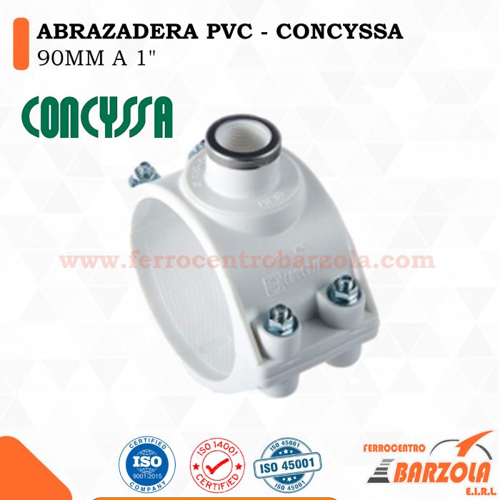Abrazadera PVC 90mm a 1" - CONSYSSA