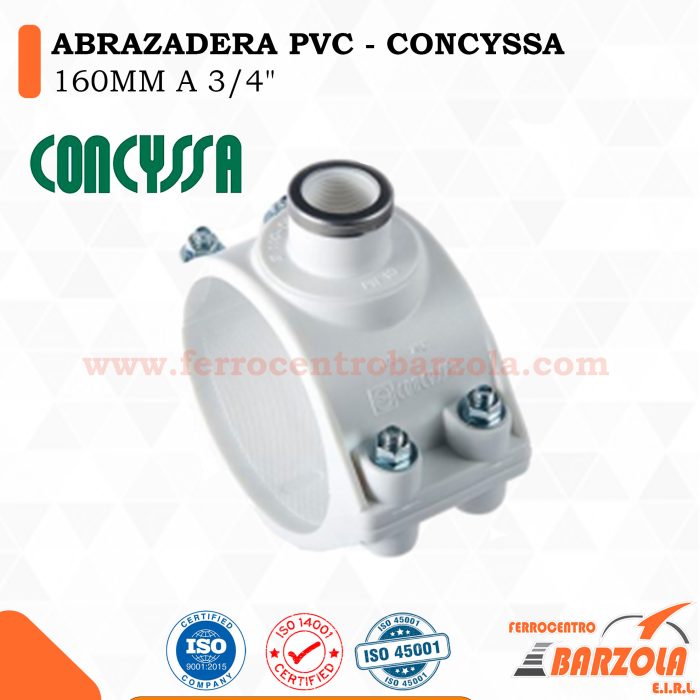 Abrazadera PVC 160mm a 3/4" - CONSYSSA