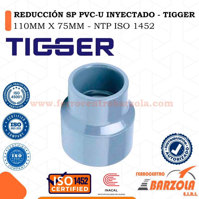 Reducción SP PVC-U Inyectado 110mm x 75mm - TIGGER