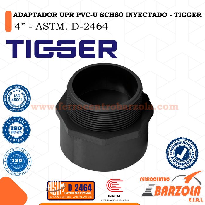 Adaptador UPR PVC-U SCH80 Inyectado 4" - TIGGER