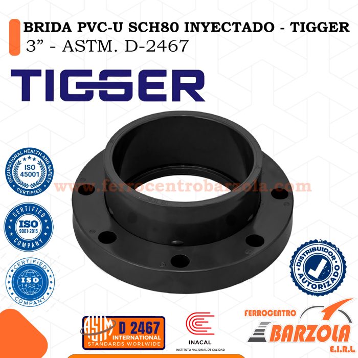 Brida SCH80 PVC-U Inyectado 3" - TIGGER