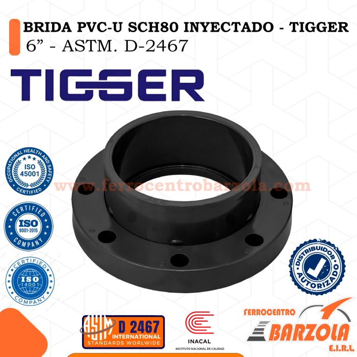 Brida SCH80 PVC-U Inyectado 6" - TIGGER