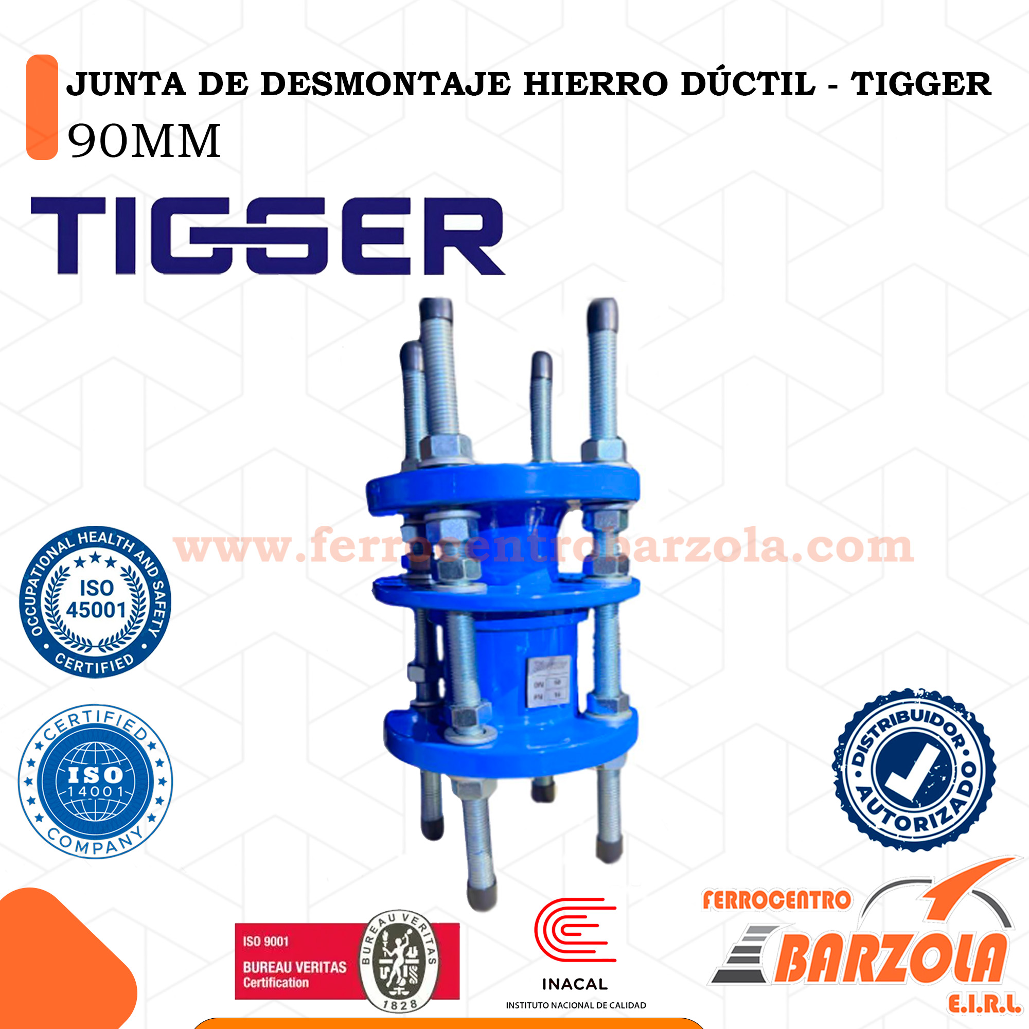 JUNTA DE DESMONTAJE HIERRO DÚCTIL - TIGGER 90mm