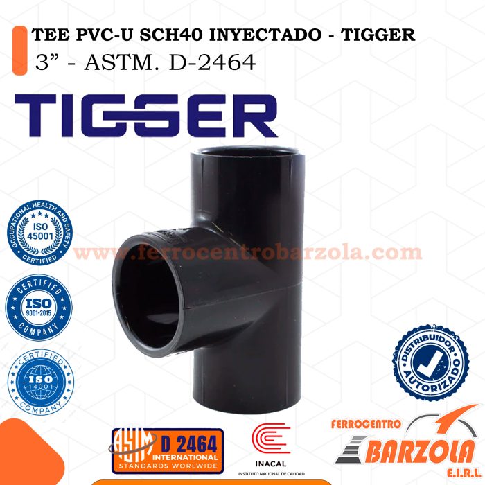 Tee SCH40 PVC-U Inyectado 3" - TIGGER