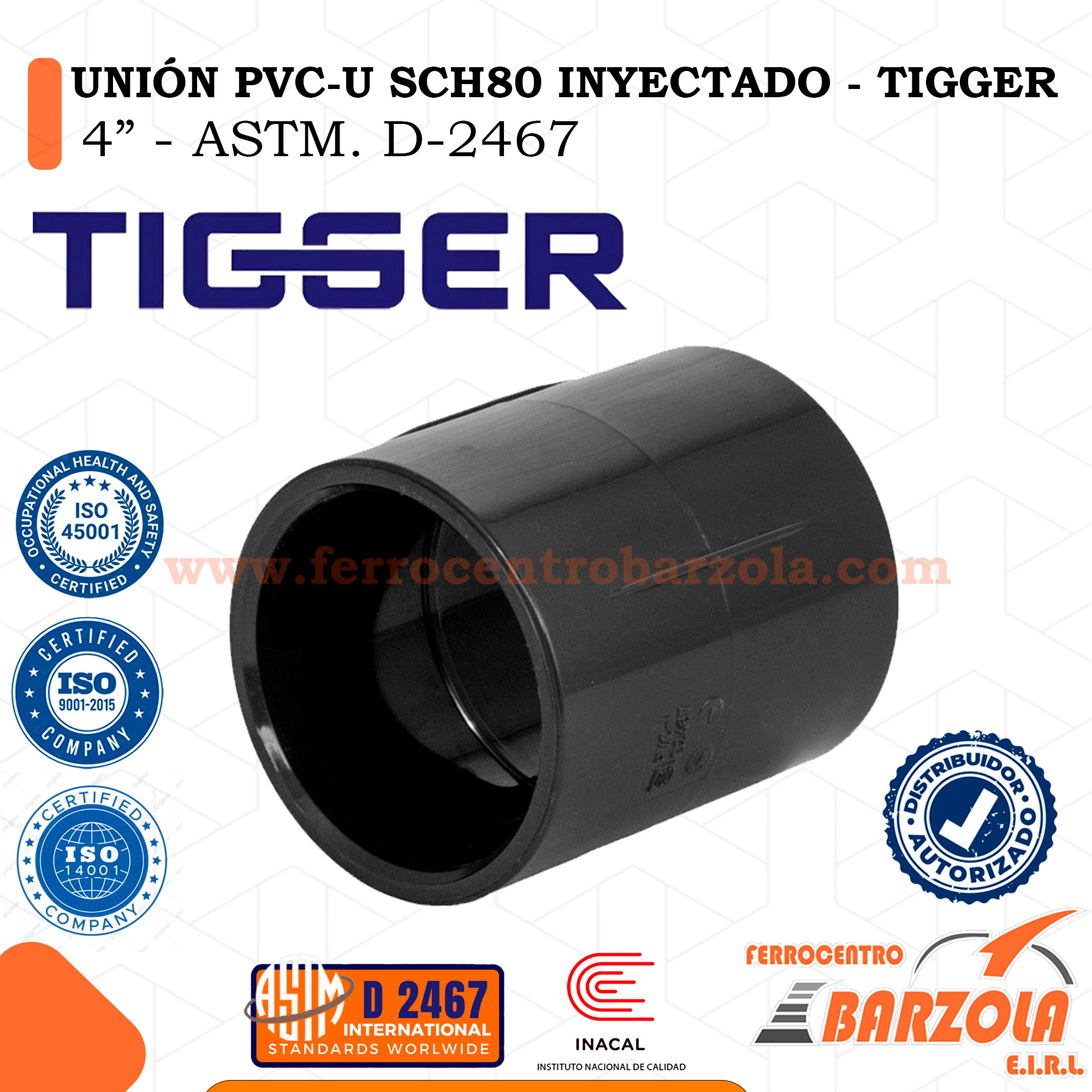 UNIÓN PVC-U SCH80 INYECTADO - TIGGER 4