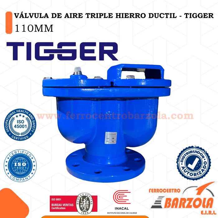 Válvula de aire triple Hierro Dúctil 110mm - TIGGER