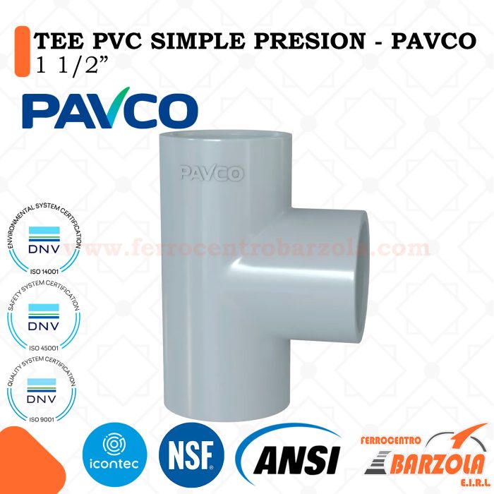 TEE PVC Simple Presión 1 1/2" - PAVCO