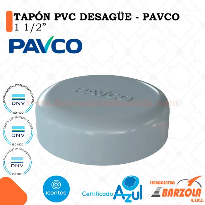 Tapón PVC Desagüe 1 1/2" - PAVCO