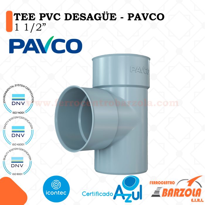 TEE PVC Desagüe 1 1/2" - PAVCO