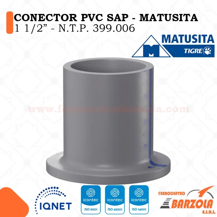 Conector PVC SAP 1 1/2" - MATUSITA