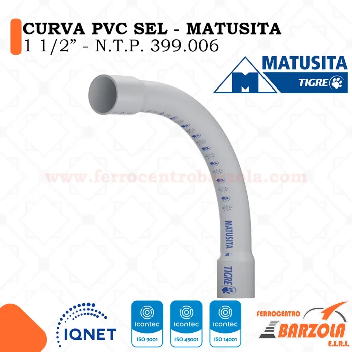 Curva PVC Tipo Sel 1 1/2" - MATUSITA