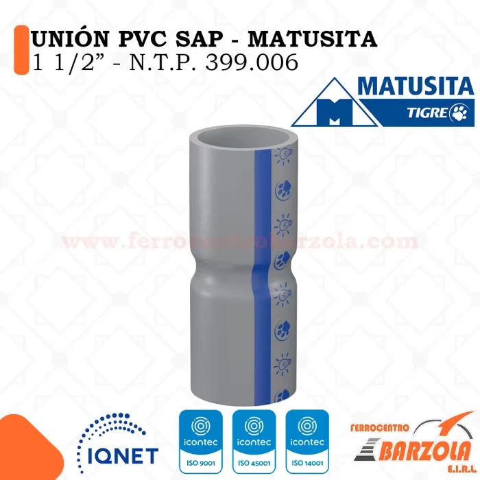 Unión PVC SAP 1 1/2" - MATUSITA
