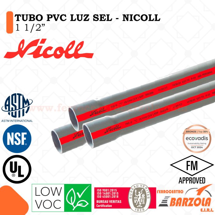 Tubo PVC LUZ SEL 1 1/2" - NICOLL