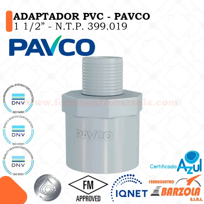 Adaptador PVC con Rosca 1 1/2"- PAVCO