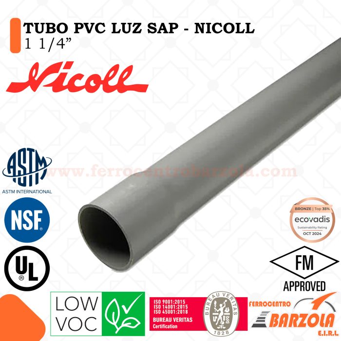 Tubo PVC LUZ SAP 1 1/4" - NICOLL