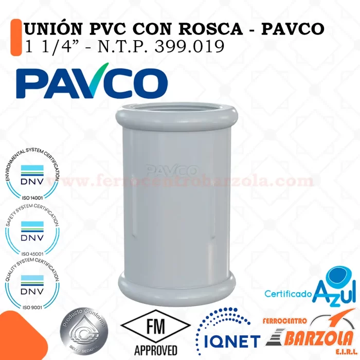 Unión PVC Con Rosca - 1 1/4" - PAVCO