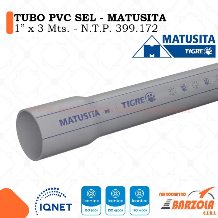 Tubo PVC Sel 1" x 3mts - MATUSITA