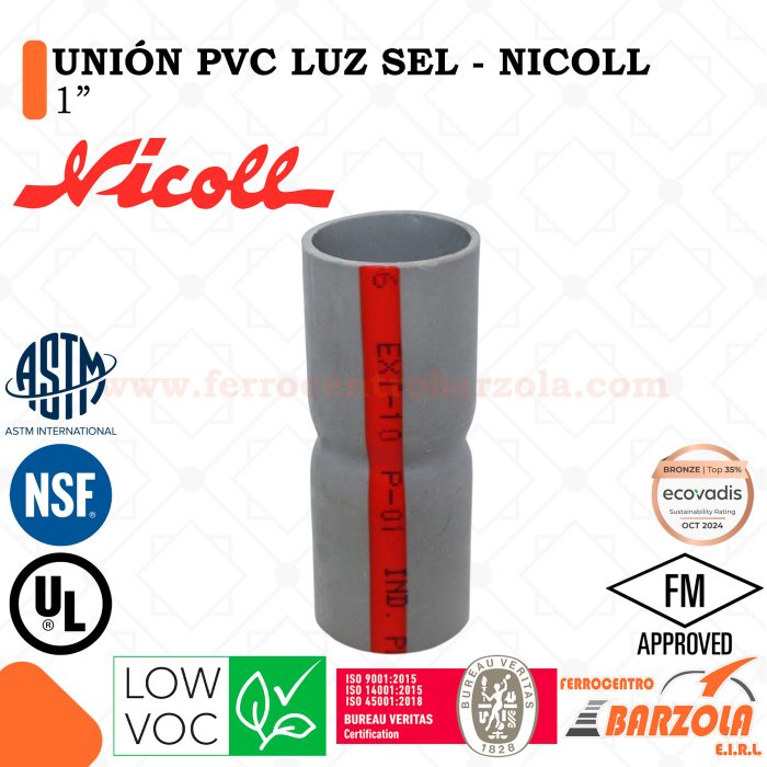 Unión PVC LUZ SEL 1" - NICOLL