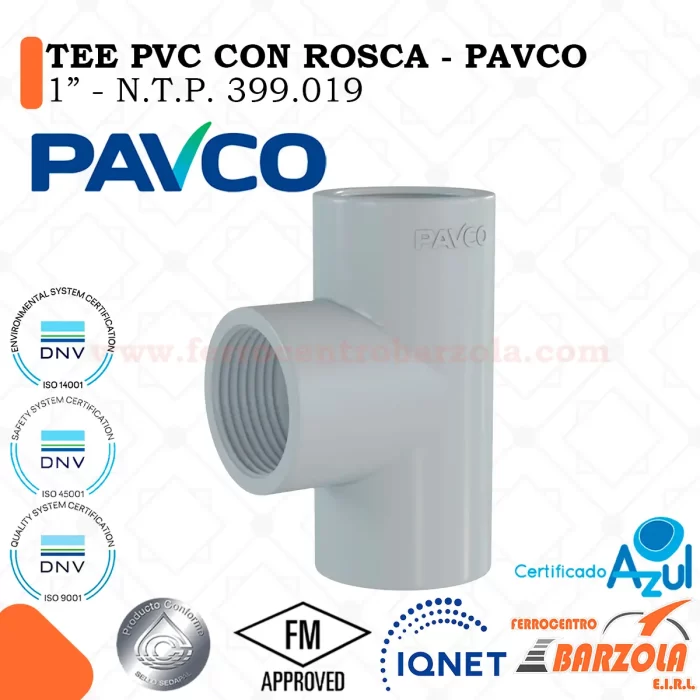 TEE PVC Con Rosca 1" - PAVCO
