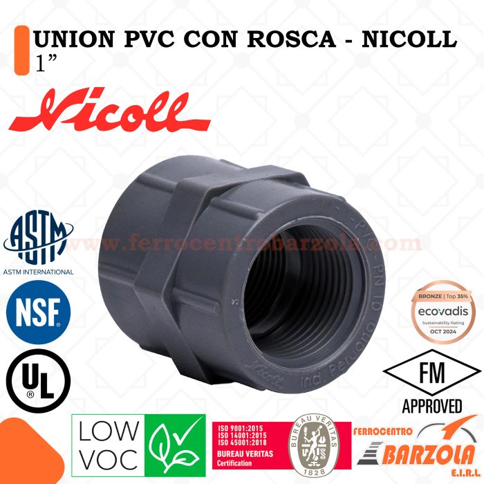 Unión PVC Con Rosca 1" - NICOLL