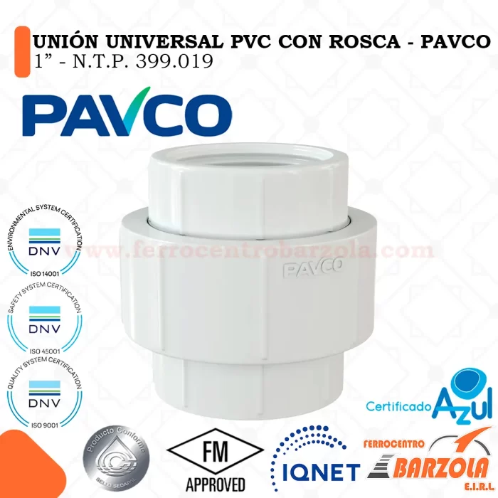 Unión Universal PVC con Rosca  1" - PAVCO