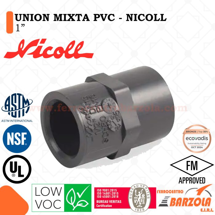 Unión Mixta PVC 1" - NICOLL