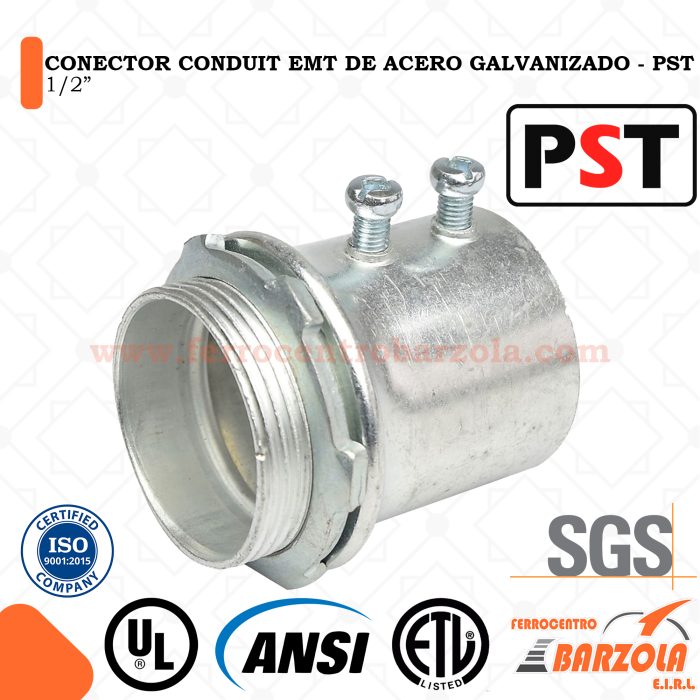 Conector Conduit EMT de Acero Galvanizado 1/2" - PST