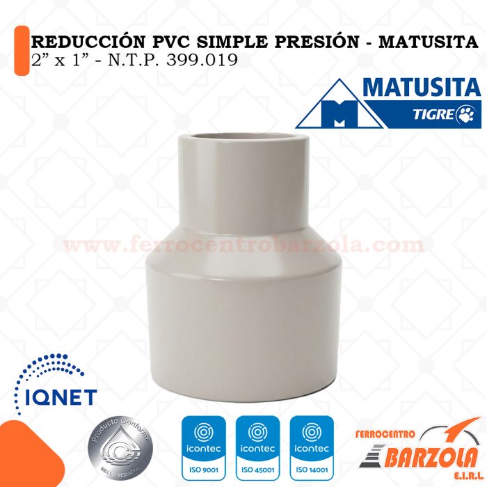 Reducción Simple Presión 2" x  1" - MATUSITA