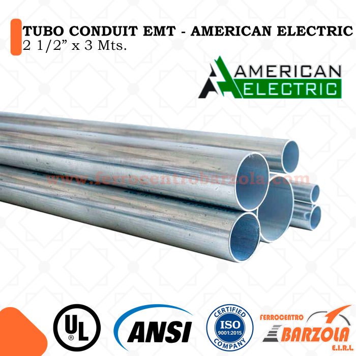 Tubo Conduit EMT 2 1/2" x 3mts - American Electric
