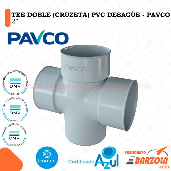TEE Doble Cruceta PVC Desagüe 2" - PAVCO