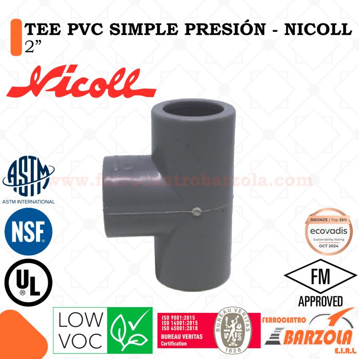 TEE PVC Simple Presión 2" - NICOLL