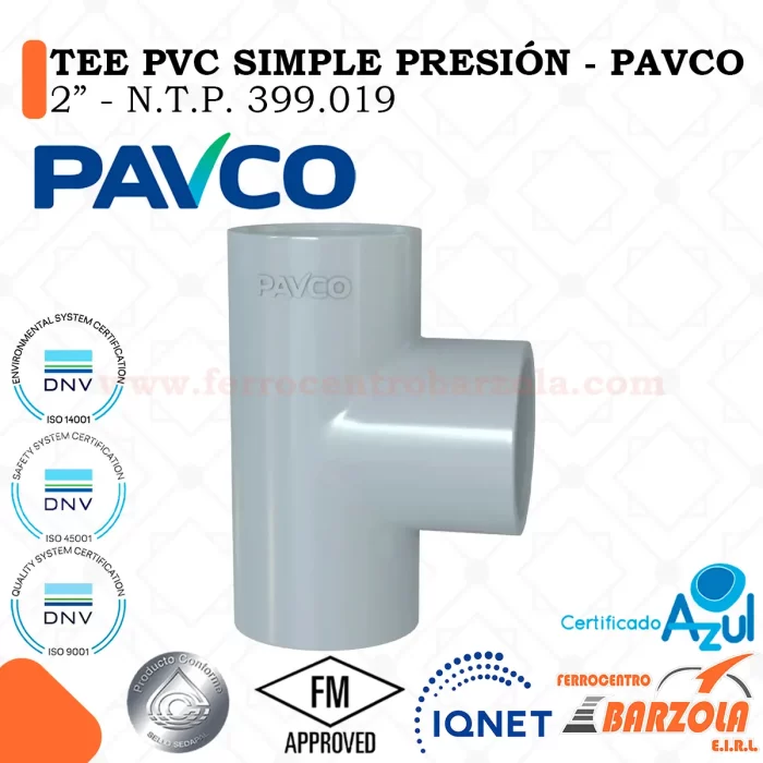 TEE PVC Simple Presión 2" - PAVCO