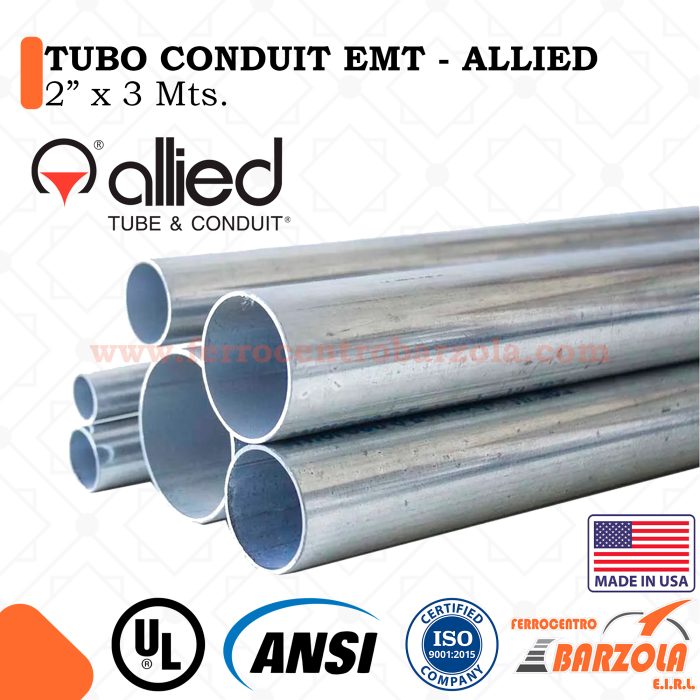 Tubo Conduit EMT 2" x 3mts - ALLIED