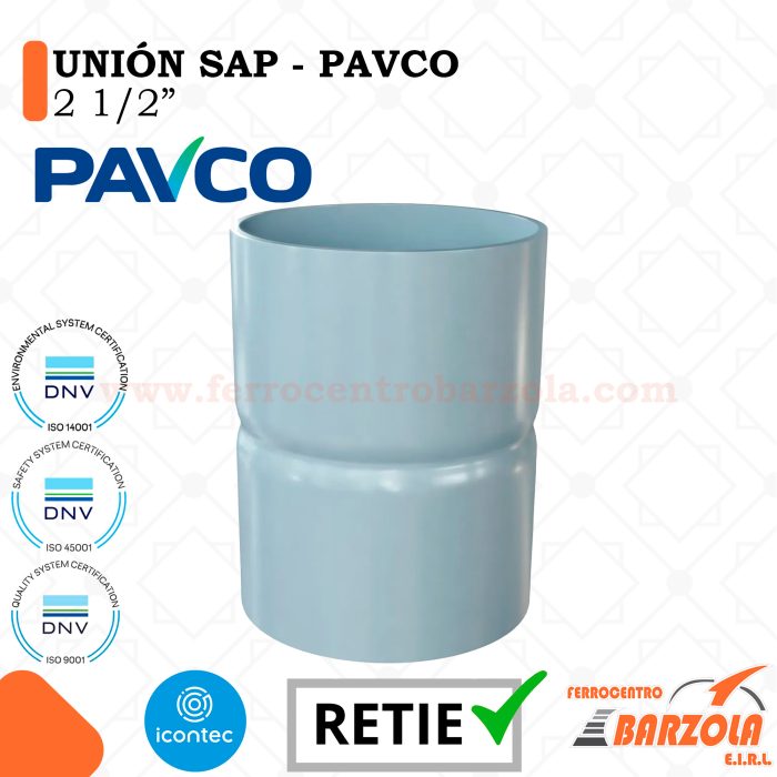Unión PVC SAP 2 1/2" - PAVCO