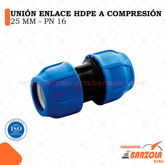 Unión Enlace HDPE a Compresión 25mm - PN16