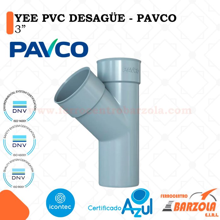 YEE PVC Desagüe 3" - PAVCO