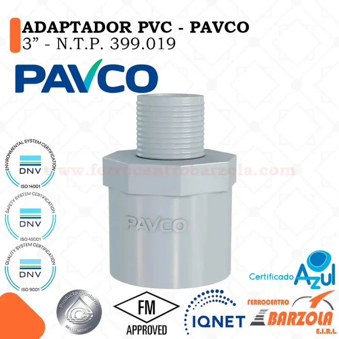 Adaptador PVC con Rosca 3"- PAVCO