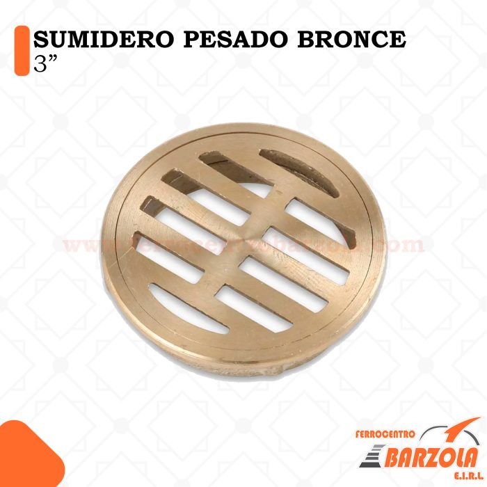 Sumidero Pesado Bronce 3"