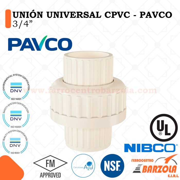 Unión Universal CPVC 3/4" - PAVCO